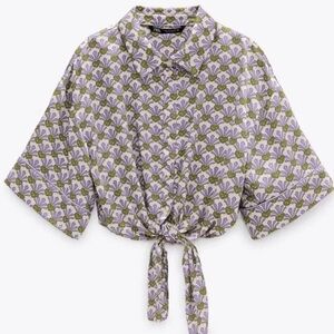 Zara pineapple tie shirt